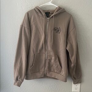 Justify Beige Zip-Up Hoodie